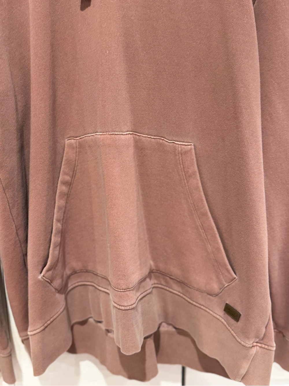 Men's Washed Mauve Crewneck Hoodie Sweatshirt - Picture 3 of 7